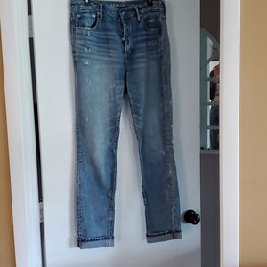 AE hi rise long girlfriend jeans